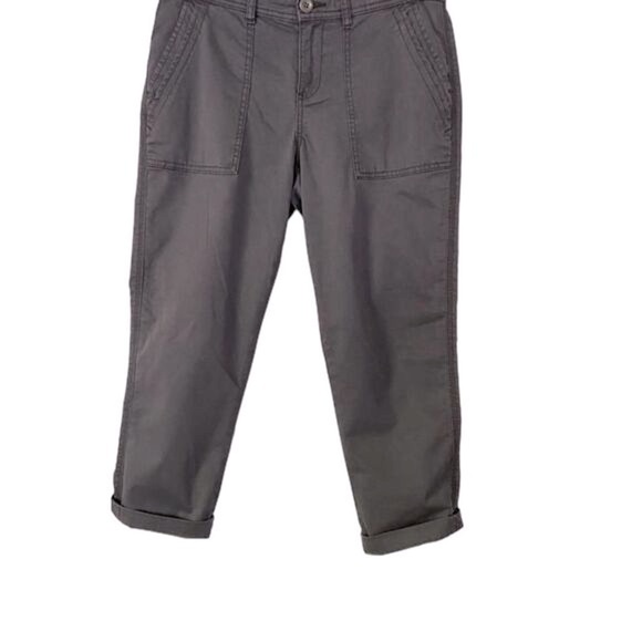 Style & Co Charcoal Gray Cropped Utility Pants Size 4 Cotton Blend - Picture 1 of 11